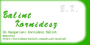 balint kornidesz business card